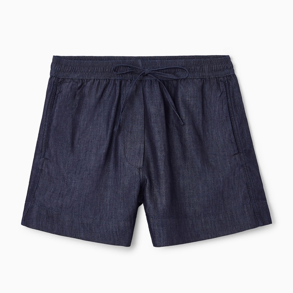 NWT COS Drawstring Denim Shorts Organic Cotton Resortwear Vacation Summer Sz 14